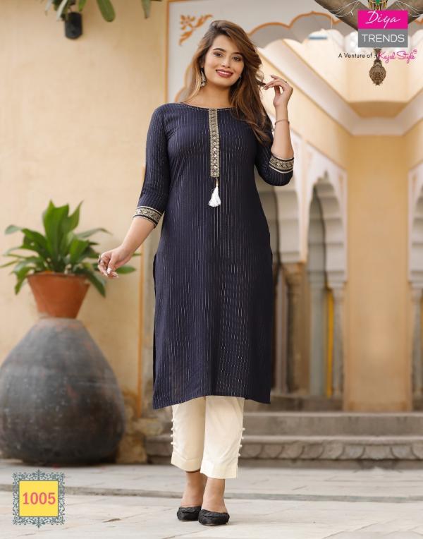 Diya Fashion Story 1 Fancy Rayon Embroidery Kurti 